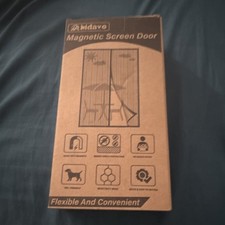 Mdavo Magnetic Screen Door 30x80 Black Mesh Pet-Friendly Heavy Duty