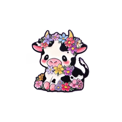 Dairy Cow Pin Cow Pin Flower Lapel Pin Cute Cow Badge Beef Cute Calf