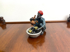 Colored Bronze Sculpture Viennese Style Arab with Mocha Pot after Franz Bergman