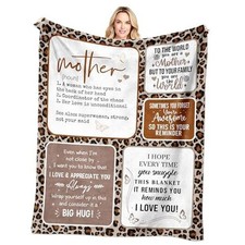 Mom Gifts for Valentines Day Throw Blanket 60 x 50 Inch, 60" x 50" Brown-mom