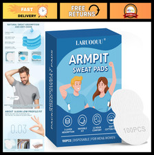 100 Count Underarm Sweat Pads for Men  Women - Odor Neutralizing, Absorbent, Di