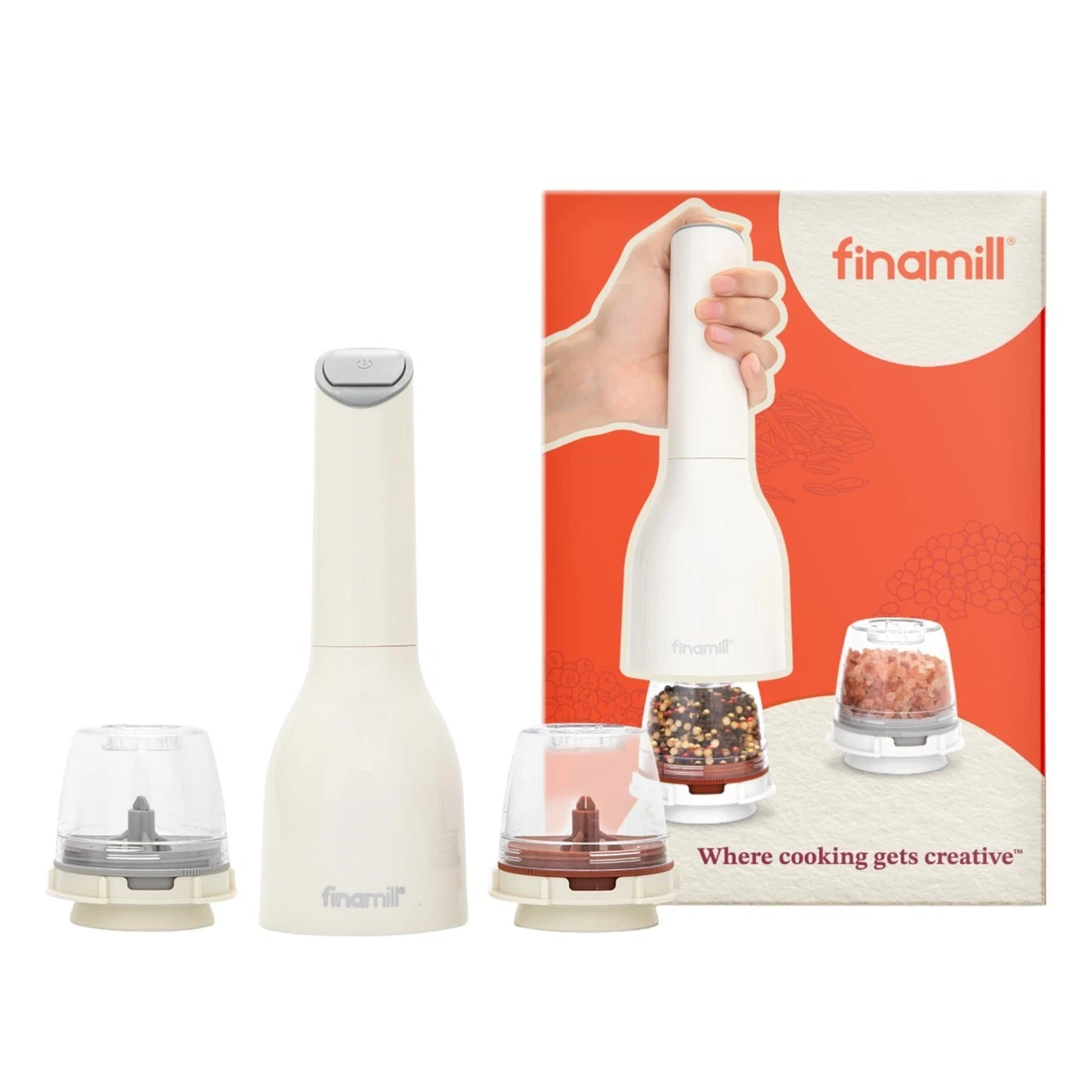 FinaMill Classic Battery Spice Mill – Battery Operated Salt and Pepper Grinder S