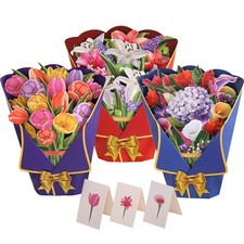 9 Pack 3D Cards Set Including Flower Bouquet Greeting Cards Envelop, 12 Inch ...
