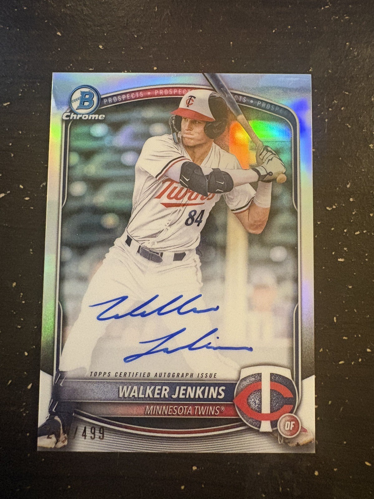 Walker Jenkins 2025 Bowman Chrome #CPA-WJ Refractor Prospect Auto /499