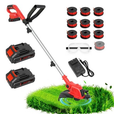 Cordless String Trimmer 21V 12 Auto Feed 2.0Ah Battery Red RAXONE Electric Edger