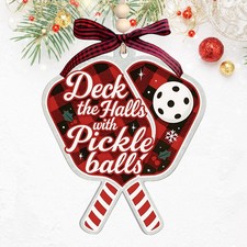 Funny Pickleball Ornament   Unique Gifts for Women  Men   Red