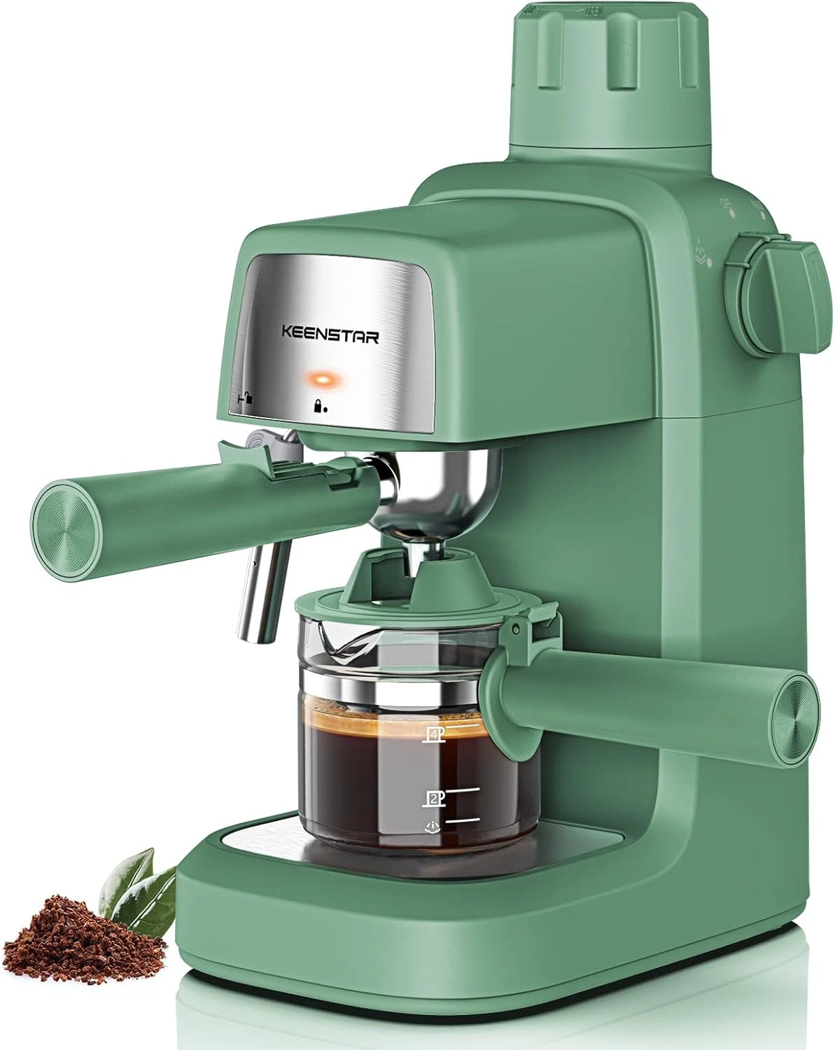 3.5 Bar Espresso Machine 800W 4-Cup Compact with Milk Frother