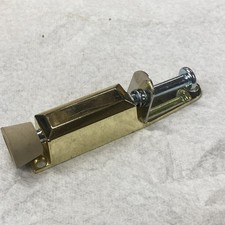 Kickdown Door Stopper Spring-Loaded Foot Pedal Holder Gold Tone Door Stop