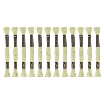 12 Skeins Embroidery Floss 8m Egyptian Cotton Cross Stitch Thread, Light Yellow