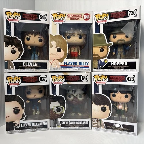Stranger Things Funko Pop Bundle Flayed Billy Hopper Steve Mike Eleven Netflix