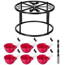8 Pcs Chicken Waterer Feeder Set 1 Metal Feeder Stand 6 Automatic Chicken Wat...