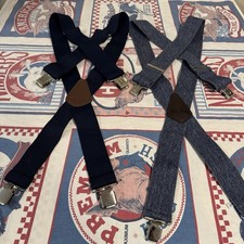 Carhartt  Hold Up Suspenders Stretch Heavy Duty 2" Adjustable Blue Lot of 2