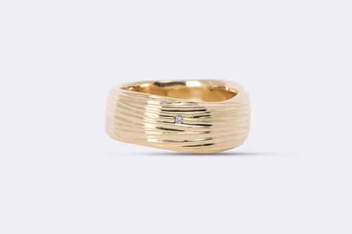 Roberto Coin 18k Yellow Gold 0.01ctw Diamond Elefantino Band Size 9 (10.94g.)