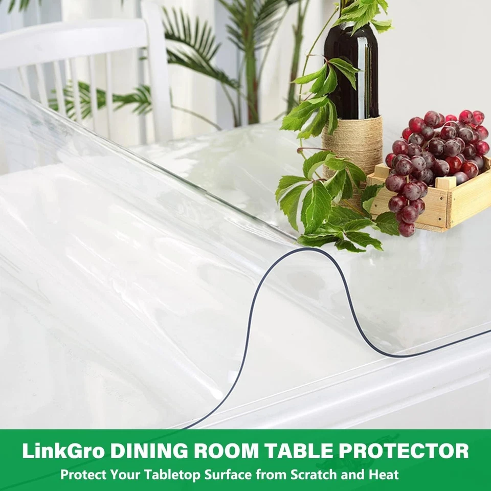 Clear Table Protector 60x90 Inch - Waterproof PVC Tablecloth - Image 4 of 4