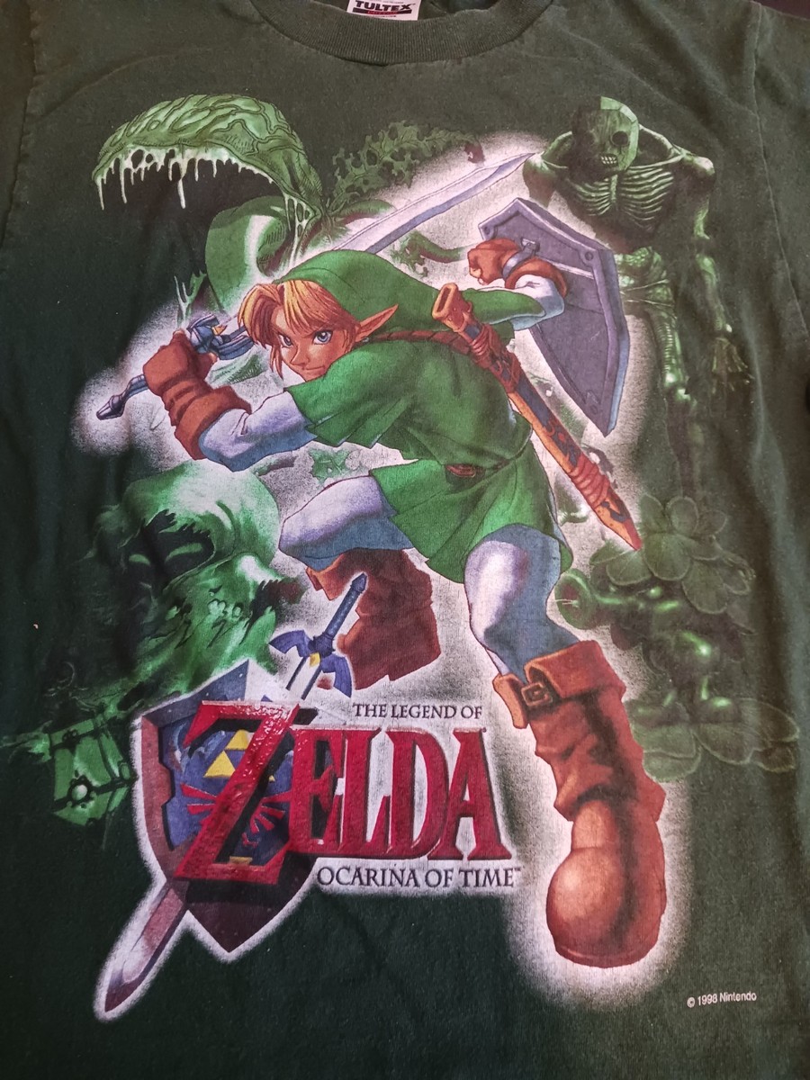 Vintage Zelda Ocarina Of Time 1998 Promo T Shirt Tultex Green Size