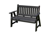 Amish Made 4 FT Mission Bench, HDPE Poly Lumber, Made in USA