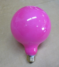 4 Pack 60 Watt G40 Special Pink Extra Long Life Globe Decorative Party Bulbs