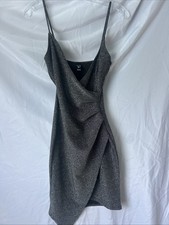 Windsor Women’s Sparkle Wrap Bodycon Dress Brown  Metallic Size S