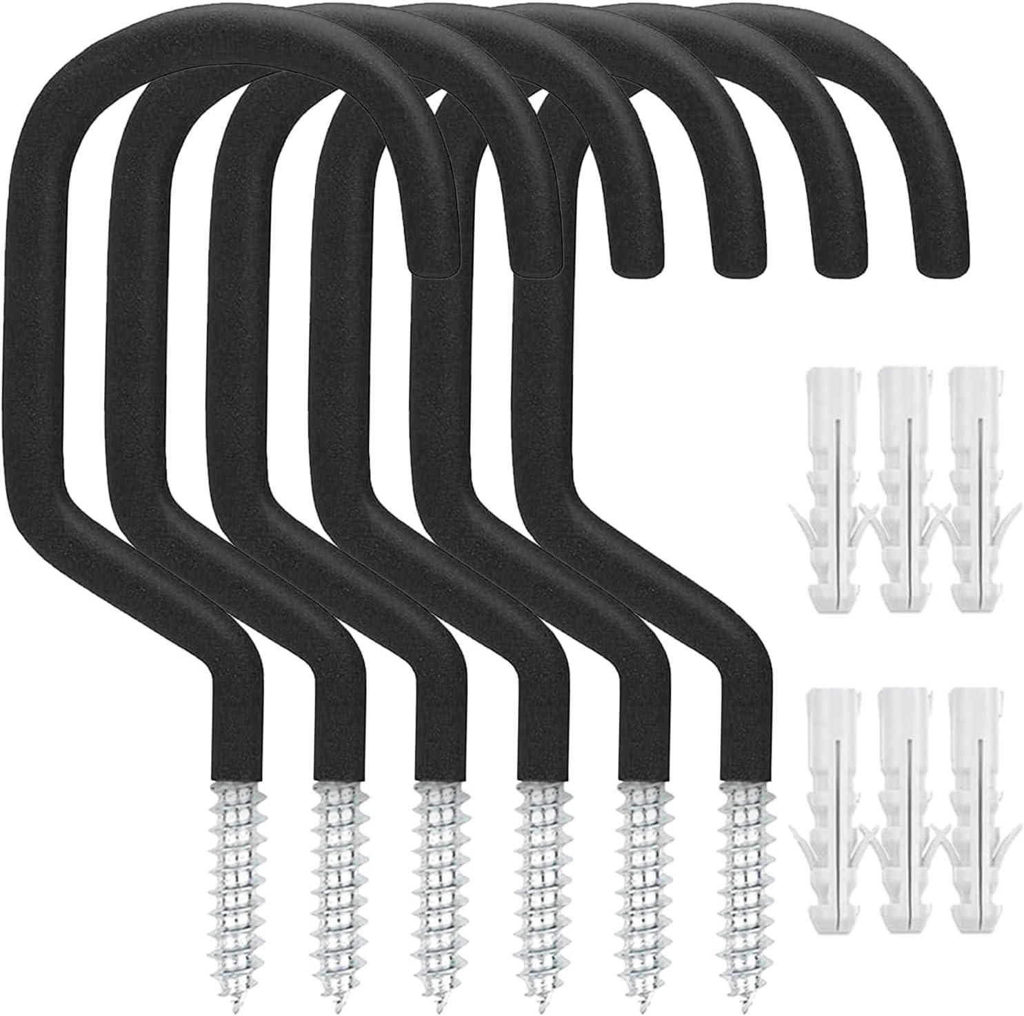 6 Pack Heavy Duty Garage Bike Storage and Utility Hooks-5.7 Inches for Garage Wa