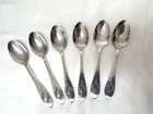 Lunt Sterling Silver Spoons 5 3/4 inch Mt. Vernon Pattern Set of 6 Mono