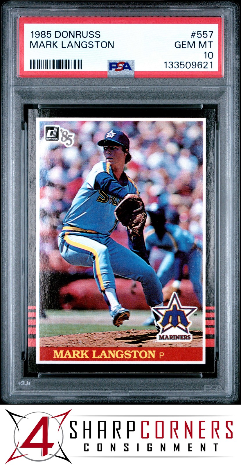 1985 DONRUSS #557 MARK LANGSTON RC MARINERS PSA 10