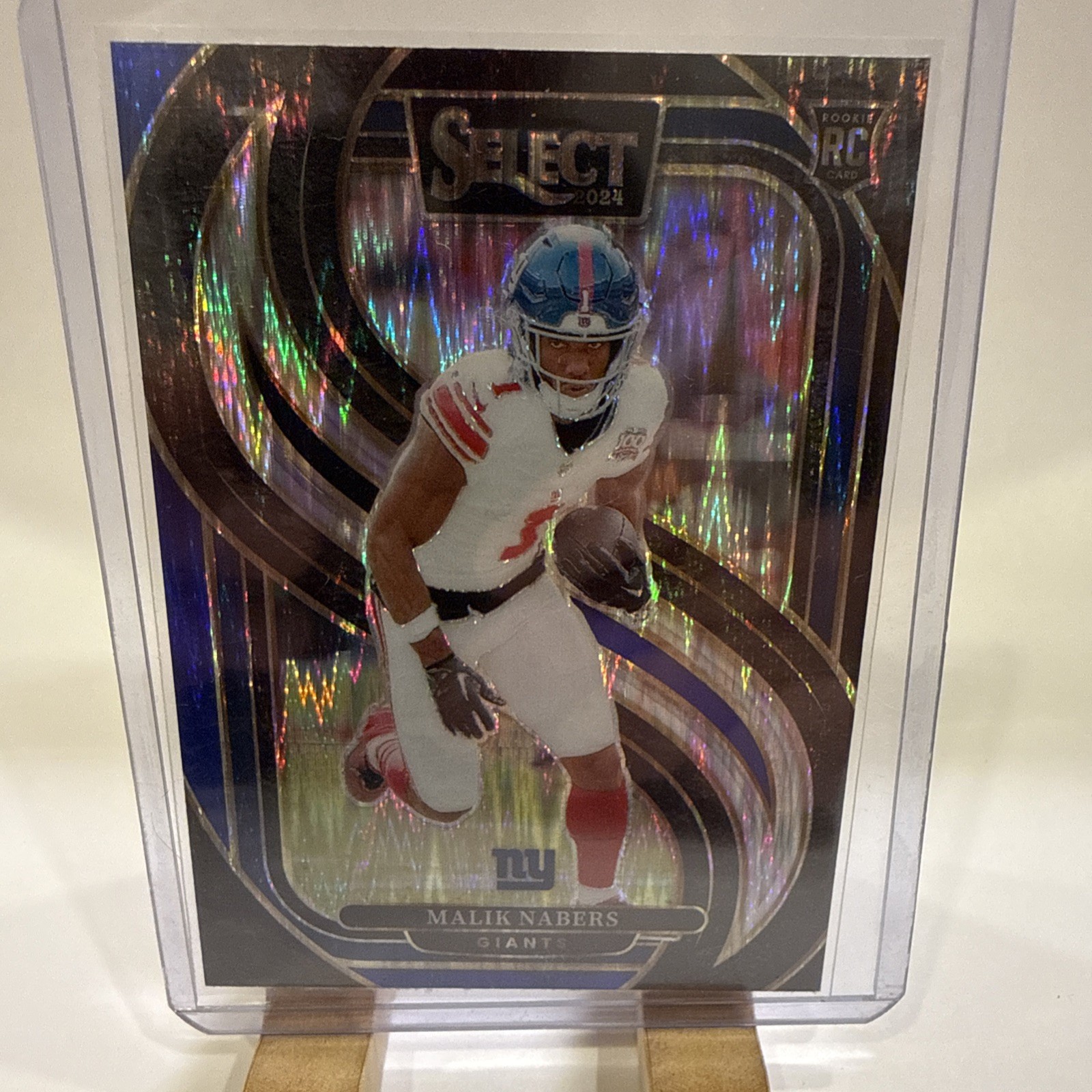 2024 Panini Select - Premier Level Malik Nabers #116 Black & Blue Shock Prizm