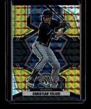 2022 Panini Mosaic Mosaic Choice Black Gold Refractor 113 Christian Yelich 2/8