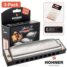 Hohner Special 20 ProPack Diatonic Harmonica 3PK - Keys G C A, FREE Key Stickers