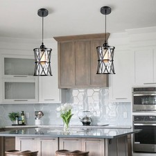 2PCS Pendant Light Kitchen Dining Room Island Industrial Ceiling Lamp Fixture