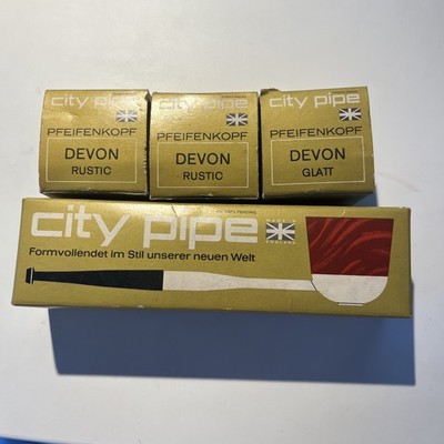 Falcon city pipe 1970 Jahre  plus 3 Pfeifenköpfe NOS, Vintage set Original set