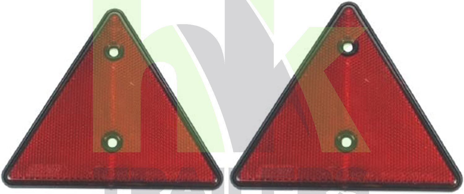 2 x Red Rear Triangle Reflectors for Trailers, Ifor, Trucks, Caravan, Maypole