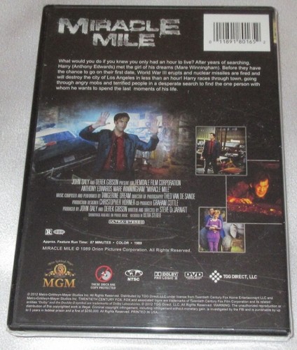 Miracle Mile (1989) + 1984 (1984) 2 Film DVD (New) Cult 80s Apocalypse Dystopia - Imagen 2 de 3
