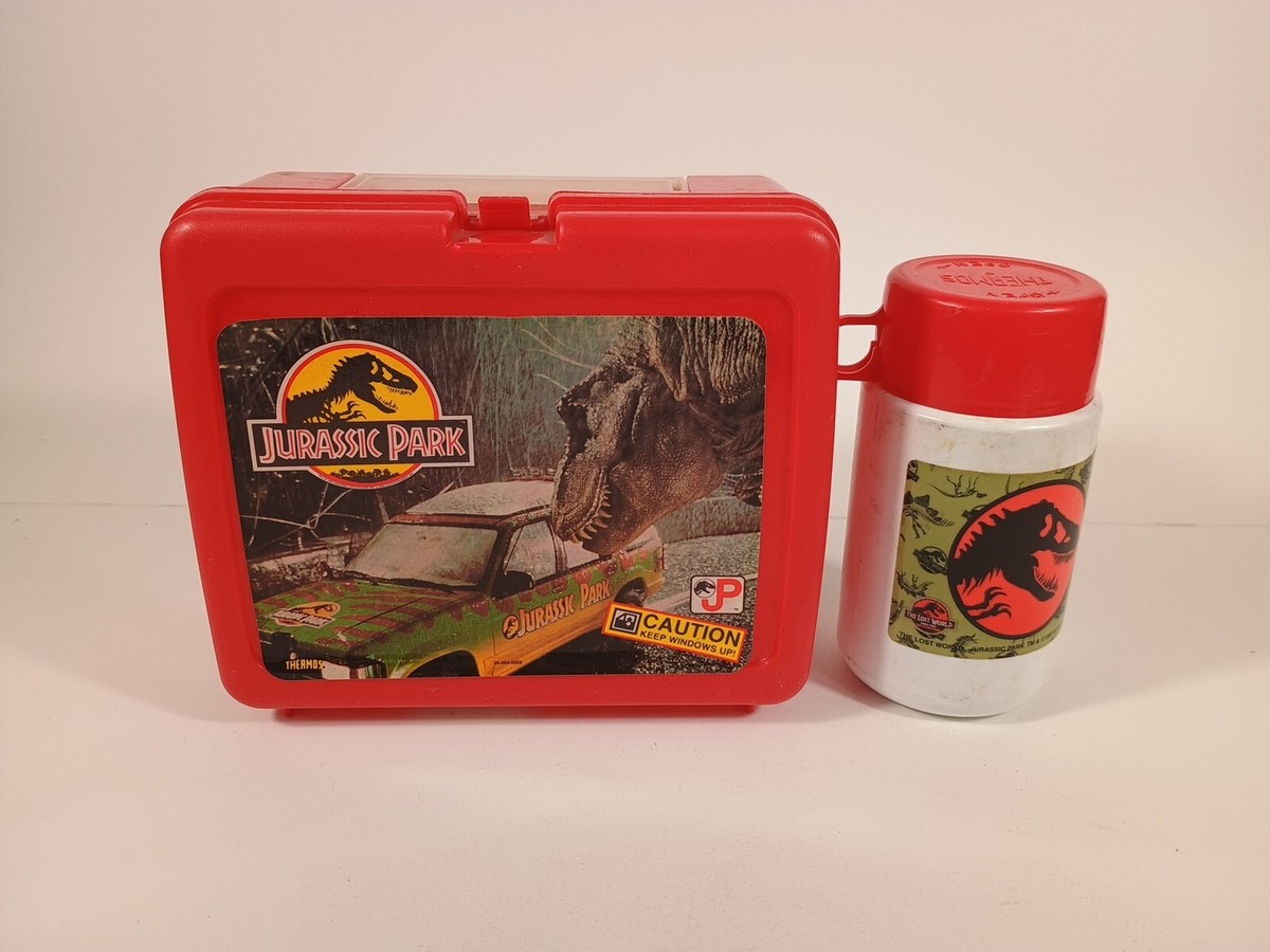 Vintage Jurassic Park Lunch Box and Matching Thermos 1992 Rare