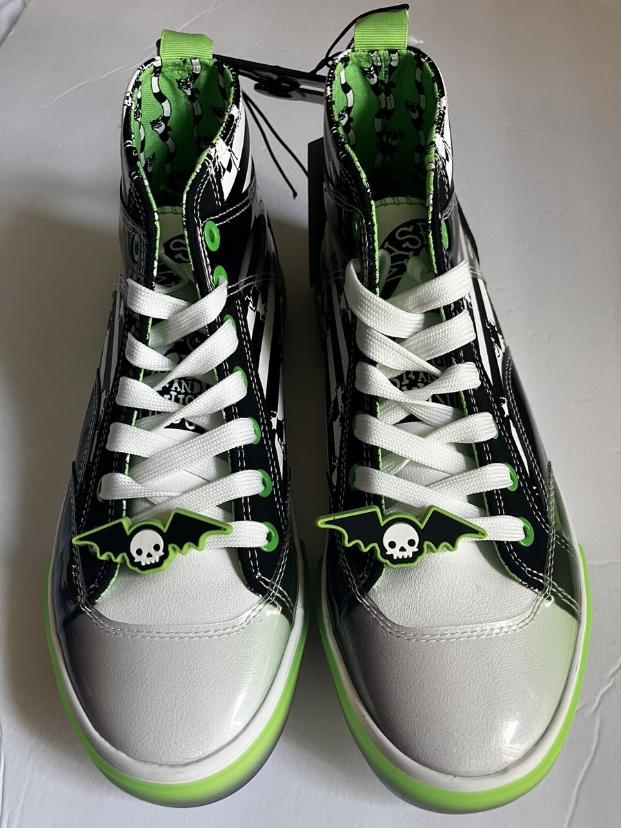 靴 beetle Beetle Juice A J 13 Sneakers Halloween Shoes Purple & Green