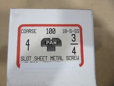 (100) 4 X 3/4" 18-8 Stainless Slotted Sheet Metal Screws NEW!!! Free Shipping