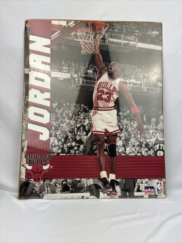 Vintage 1990- Michael Jordan - Chicago Bulls -Dunk Starline Framed Poster -Rare - 第 1/6 張圖片