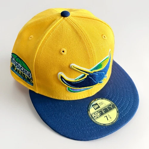 New Era MLB Tampa Bay Devil Rays Yellow & Navy Tropicana Field Patch Hat NWT