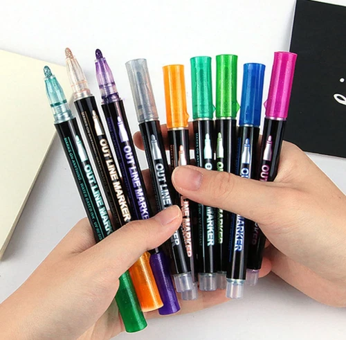 12/24/48PCS Outline Pens Metallic, Coloring Lightstick Graffiti Pen Xmas Gifts!! - Picture 5 of 30