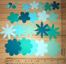   40 FLOWER LAYERS 15  cardstock paper die cut embellishments