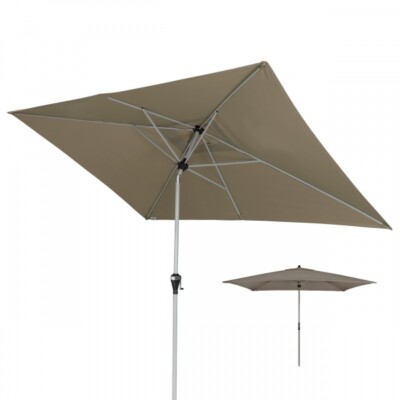 Doppler Kurbelschirm Active Auto Tilt 300x200cm Mast 38mm Knicker Greige