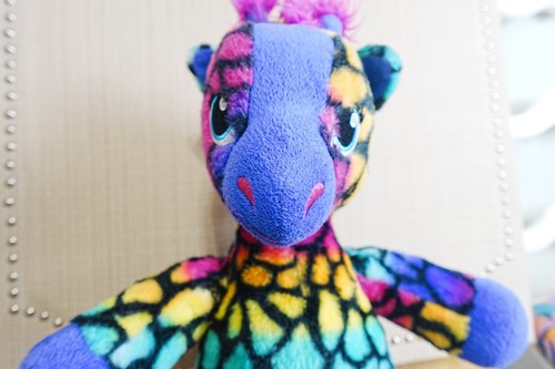 Build-A-Bear Rainbow Giraffe 18" Tall Plush Stuffed Toy Purple 2017 Retired - Picture 2 of 7