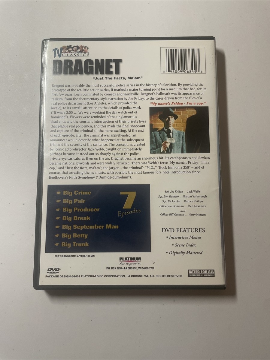Dragnet DVD Complete Episodes DVD In Good Condition 96009068493