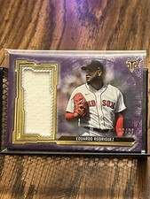 EDUARDO RODRIGUEZ 2020 TRIPLE THREADS JUMBO MARINERS WORN JERSEY PATCH RELIC /27