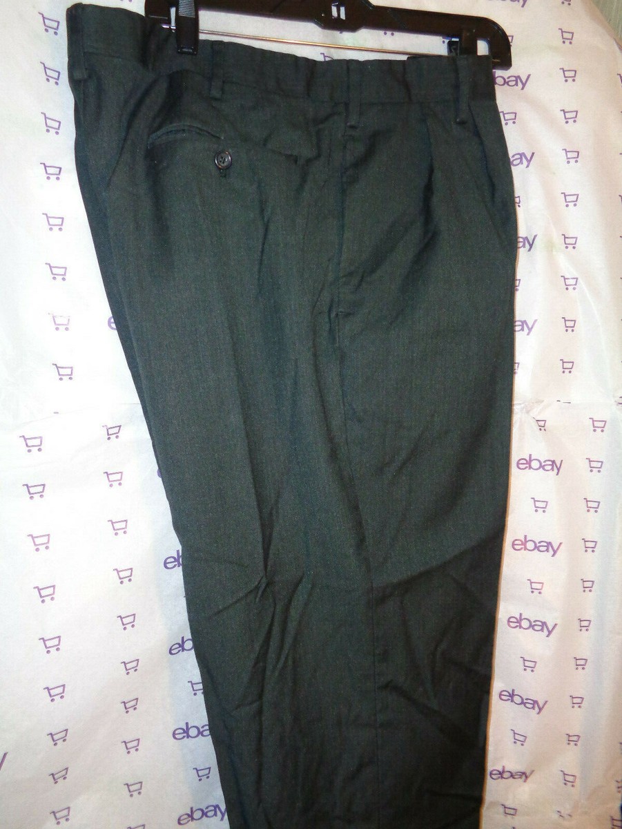 $40 george slacks charcoal gray 38/31 zip fly straight pleat leg