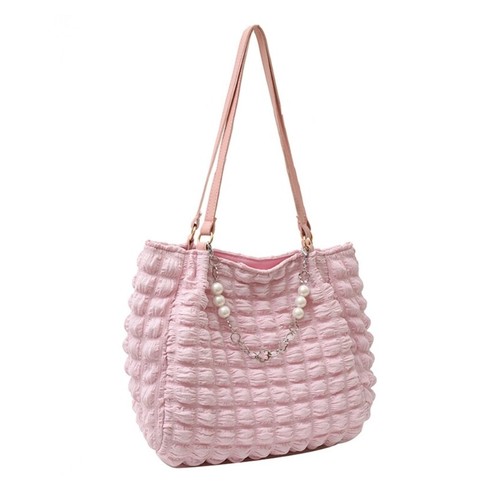 Ruched Design Satchel Bag Bubble Pleated Bag Pouch Handbag Lady Purse - Picture 12 of 14