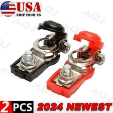 2x US Car Battery Terminal Clamp Connectors Quick Releas Positive Negative