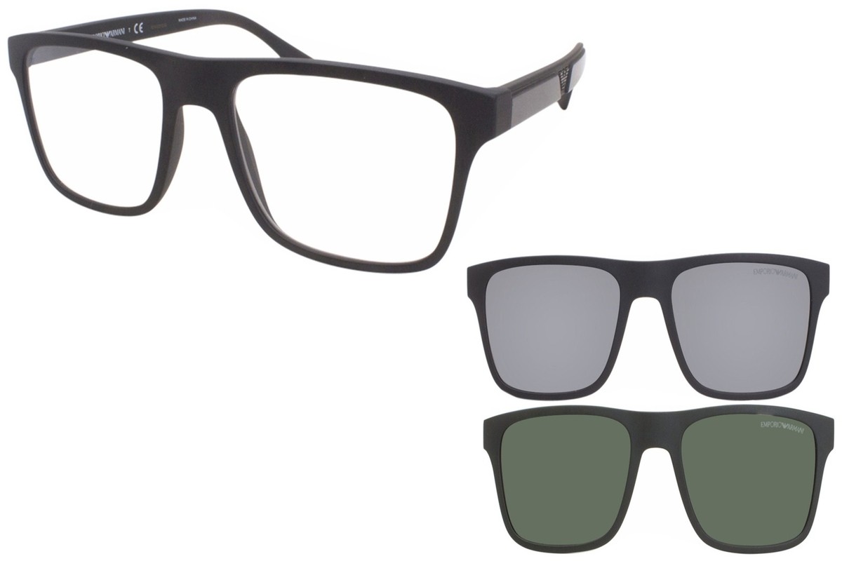 Emporio Armani Men's EA4115F 5801/1W Matte Black w/ two Clip-ons