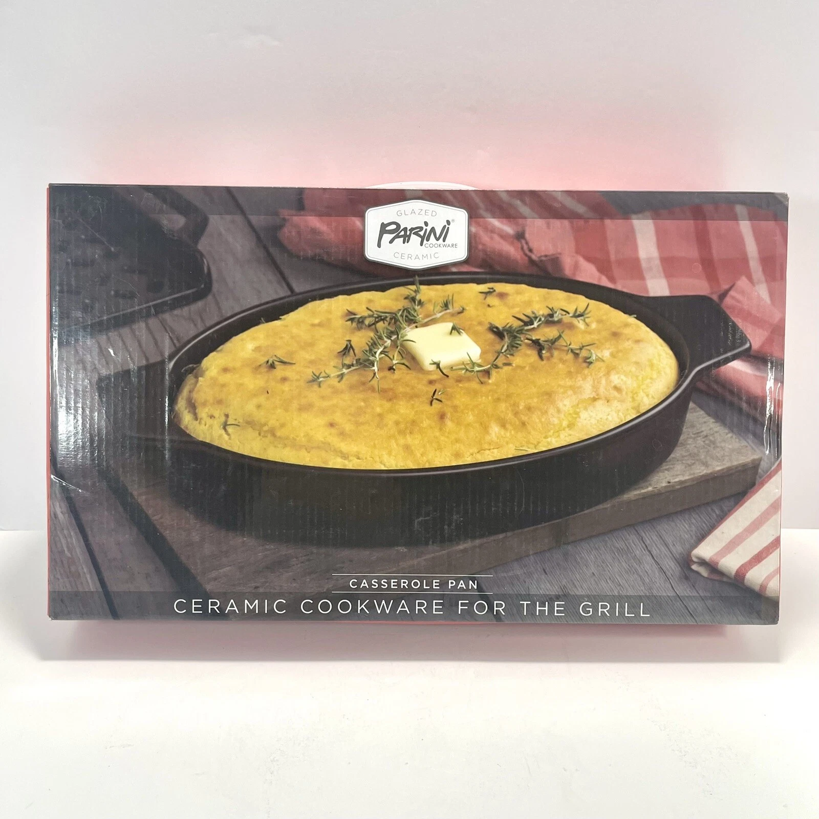 Parini Black Casserole Pan Ceramic Cookware For The Grill Pan 8.5” X 14.8”x 2.2”