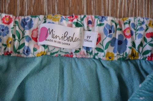 Mini Boden Girls Mint Polka Dot Lined Curdoroy Pants Size 9 EUC - Picture 3 of 4