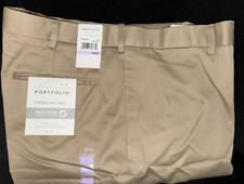 Perry Ellis Portfolio Folio-Flex Comfort Waist Men  s Dress Pants 38x32 Beige NWT